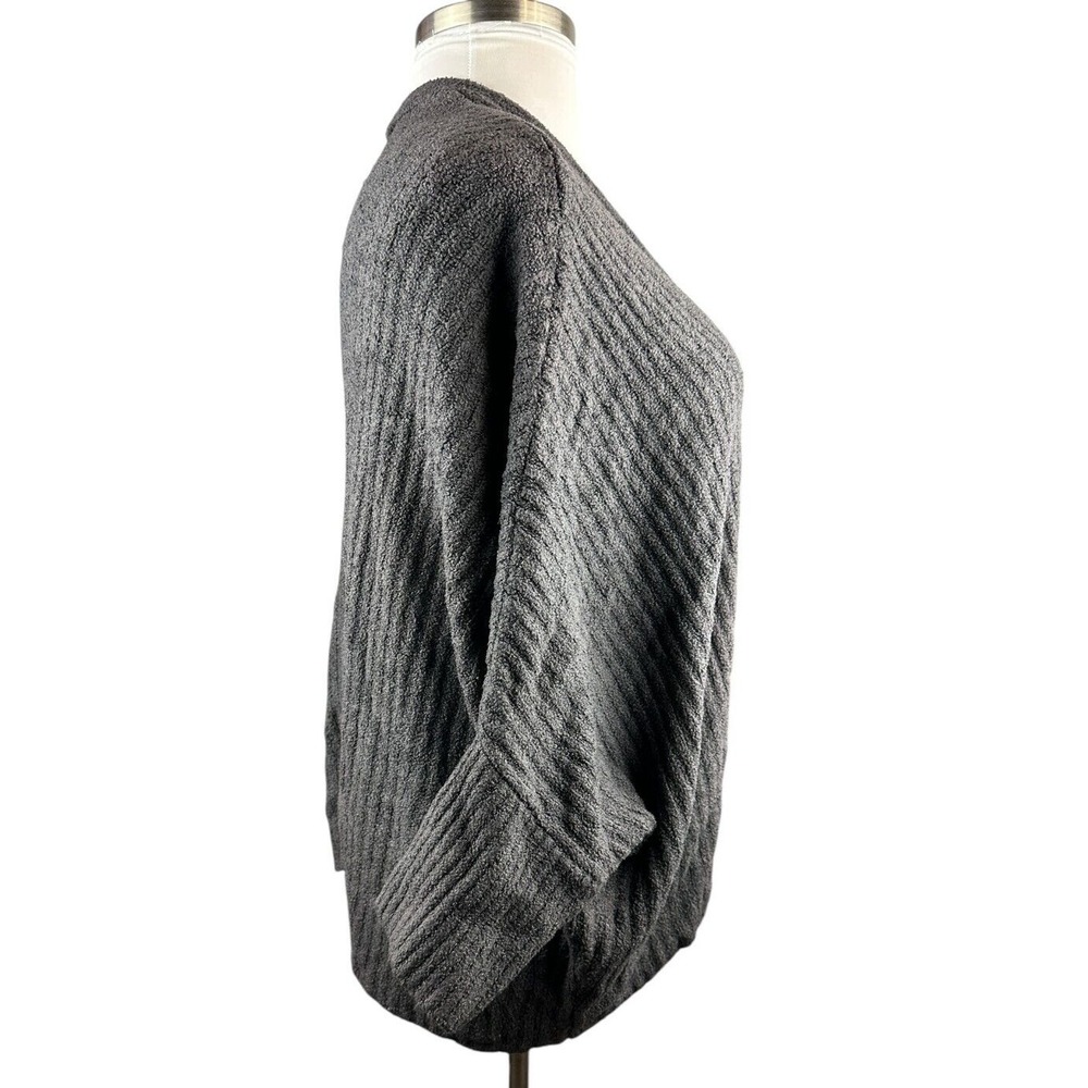 Barefoot Dreams Cozy Chic Lite Ribbed Shrug Cardigan Carbon Gray Plus Size 3X - Picture 7 of 12